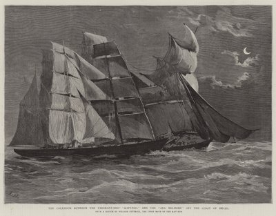 The Collision between the Emigrant-Ship Kapunda and the Ada Melmore off the Coast of Brazil by Joseph Nash